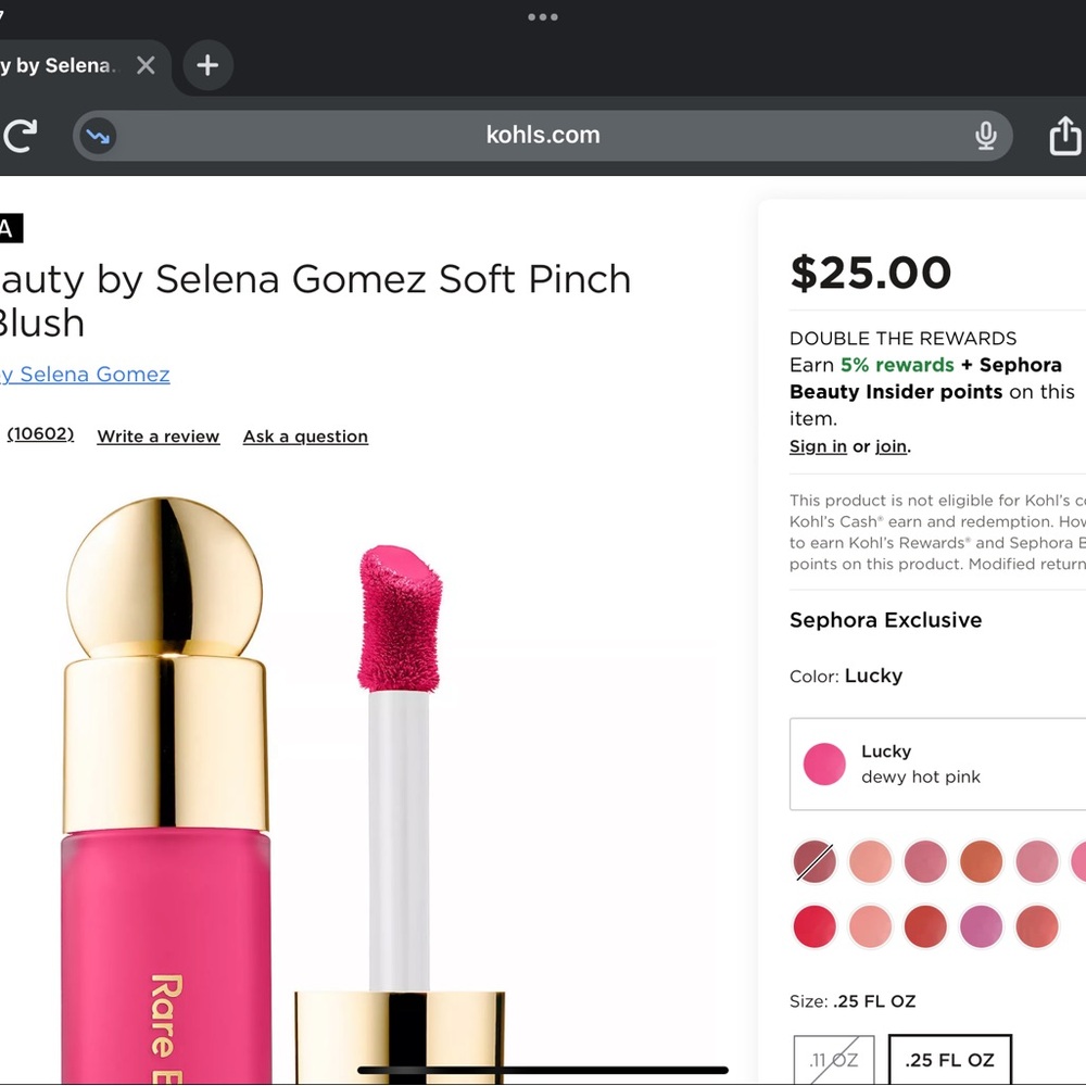 BNNU Rare Beauty Blush/Lip Color ( Big Size) .25oz